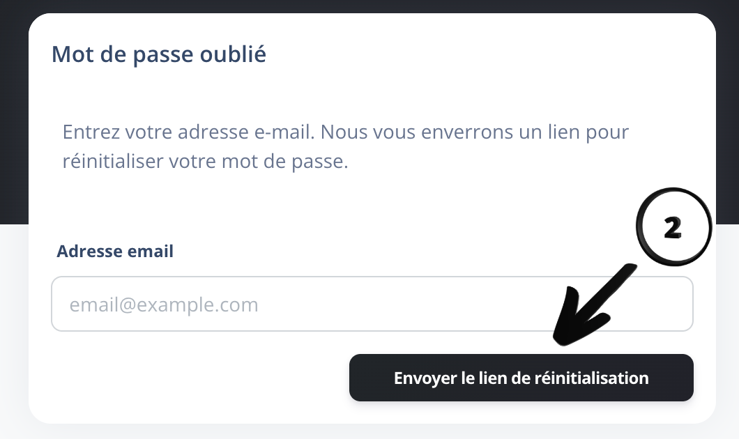 Réinitialisation du mot de passe